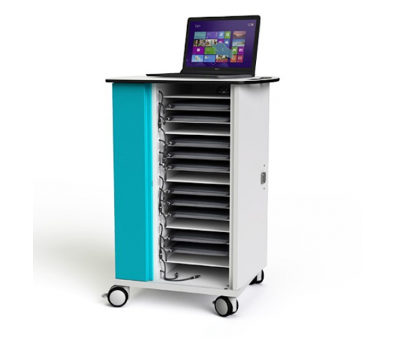 USB-C laptop charging cart with cables Zioxi CHRGTUC-LS-16# for 16 Laptops to 16 inch - key lock