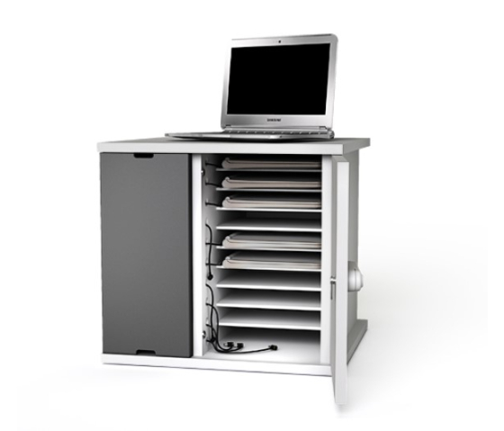 Zioxi Chromebook charging cabinet with cables - for 10 laptops & large tablets up to 14 inches - Charging via USB-C - RFID lock