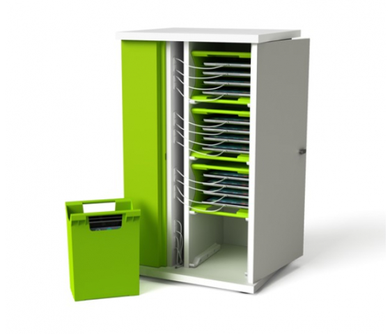 iPad charging and synchronization cabinet with baskets SYNCC-TBB-16-K for 16 iPad & tablets - key lock