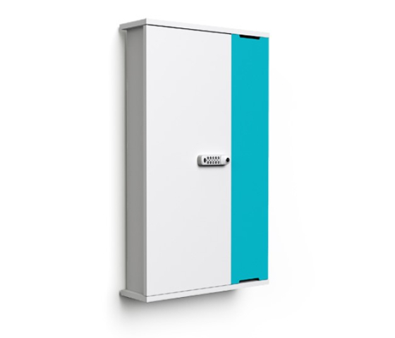 Wall mounted USB-C charging cabinet for 10 iPads and tablets - cables included - CHRGWCUC-TB-10-K# - key lock