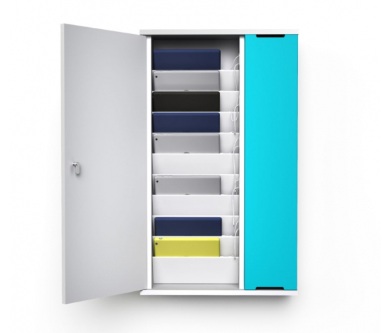 iPad USB-C charging wall cabinet CHRGWCUC-TB-10-C for 10 iPads & tablets - digital code lock