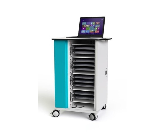 Laptop oplaadtrolley CHRGT-LSE-16 met soft start power management  voor 16 laptops - sleutelslot