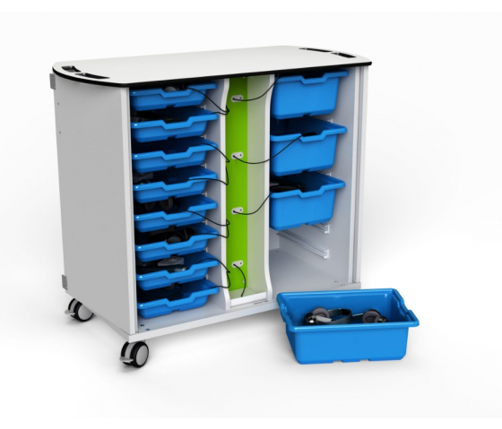 USB-A oplaadtrolley CHRGTUC-TR-16 voor 8 - 16 Gratnell trays - sleutelslot