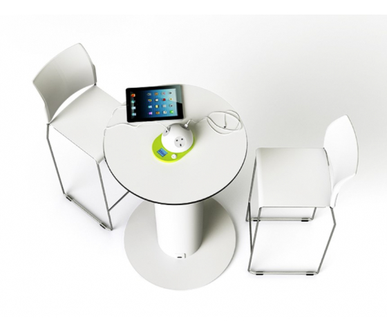 Uppladdningsbar cirkulär hubbTable4 - 100 cm diameter - 2 uttag / 1x USB-A / 1x USB-C - 1200 Wh batterikapacitet