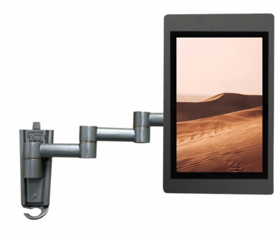 Flexible tablet wall holder 345 mm Fino for Microsoft Surface Go - black