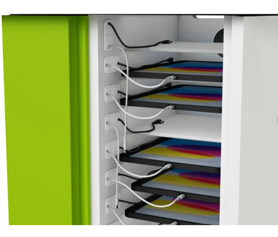 iPad and Apple Pencil USB-C charging cart Zioxi CHRGTUC-PT-32-R for 32 iPads to 10.9 inch - RFID lock