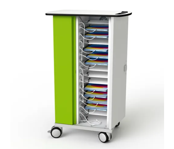iPad and Apple Pencil USB-C charging cart Zioxi CHRGTUC-PT-16-R for 16 iPads to 10.9 inch - RFID lock