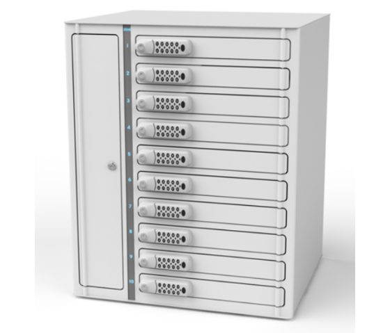Zioxi Volt Bay laptop charging locker VLS1-10S-UAC-CP für 10 Chromebooks bis zu 17 Zoll - digitales Codeschloss - USB-A/C