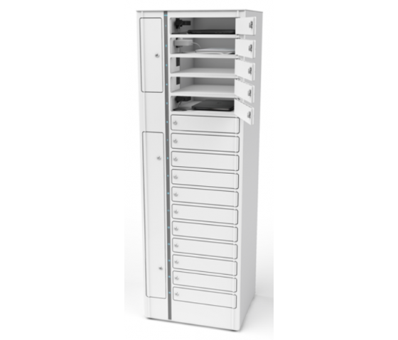 Zioxi Volt BYOD Load locker VLS1-16S-UAC-C-G-EU para 16 dispositivos de hasta 17 pulgadas - bloqueo de código digital - USB-A/C