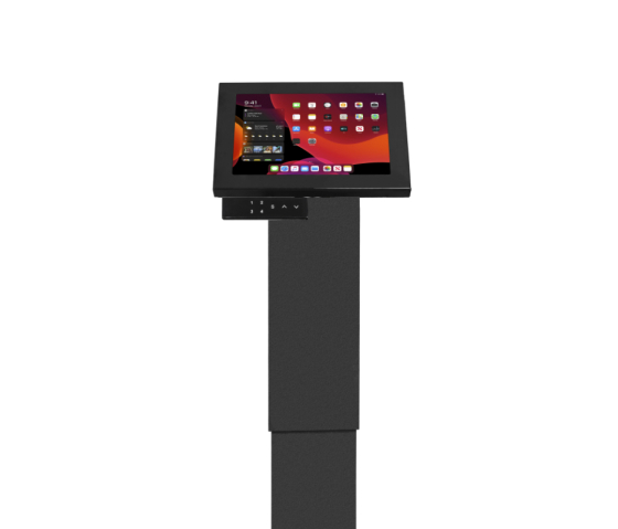 Soporte de suelo electrónico regulable en altura Suegiu Securo M para tablets de 9 a 11 pulgadas - negro