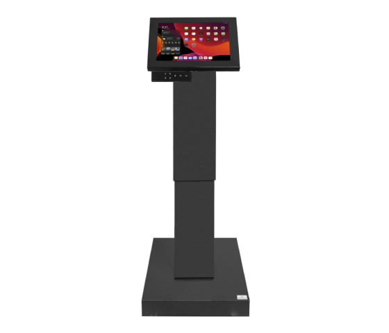 Soporte de suelo electrónico regulable en altura Suegiu Securo M para tablets de 9 a 11 pulgadas - negro