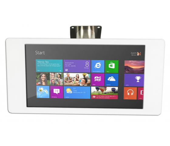 Tablet wall mount Fino for Microsoft Surface Pro 12.3 - white/stainless steel