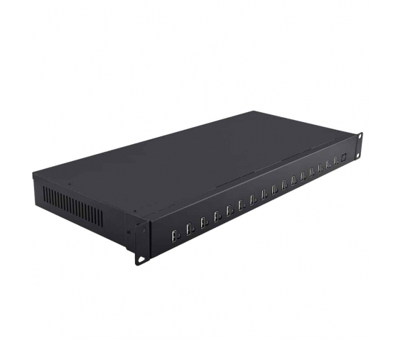 16 port USB-A 12W 1U Rackmount Charging hub