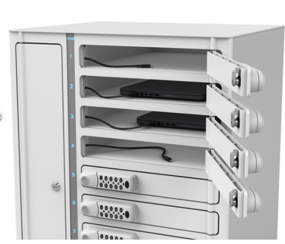 Zioxi Volt bay charging locker VCB1-10S-UC-K# including USB-C cables for 10 Chromebooks to 14 inch - key lock - USB-C PD