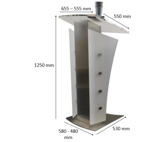 Metallo/acrilico leggio Press - grigio fumo