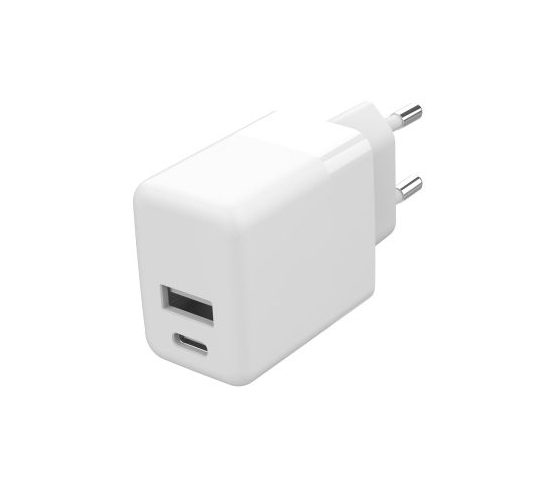 Adattatore di alimentazione da 20 W con connettori USB-A e USB-C