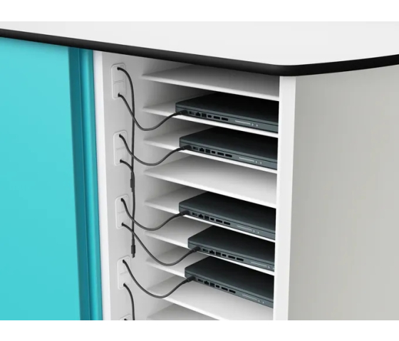 USB-C Network charging cart for 16 laptops to 15.6 inch including USB-C cables - combination lock