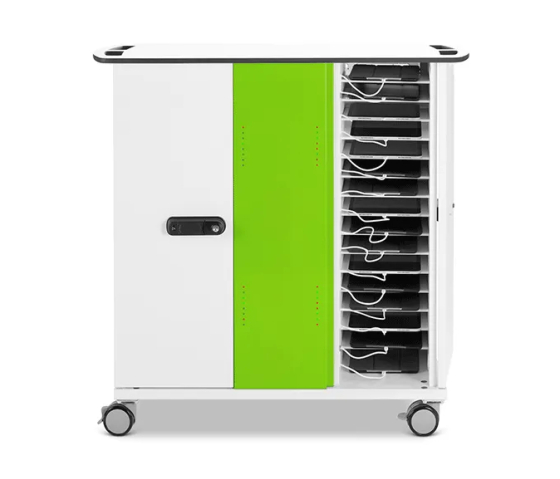 USB-C laddningsvagn för surfplattor med fjärrkontroll för 16 iPads och surfplattor - inklusive USB-C-kablar - nyckellås