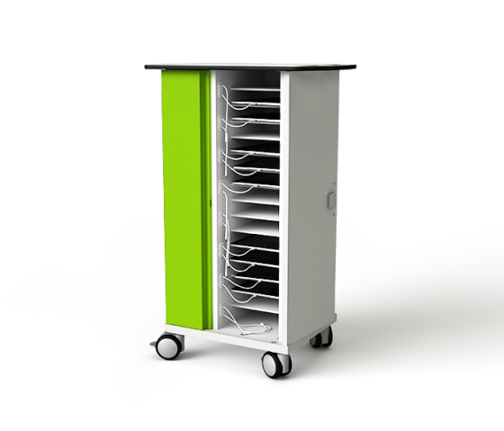 USB-C tablet charging cart with remote management for 20 tablets - USB-C cables included - Digital code lock