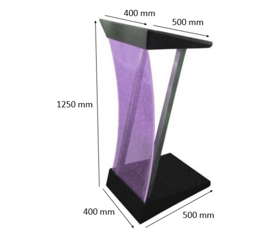 Stainless steel lectern Arc-LED - colour of your choice