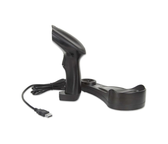 Lector de códigos de barras CCD lineal inalámbrico con base de carga - 80 m de alcance - 500 escaneos/segundo - 500 mm de profundidad de escaneado