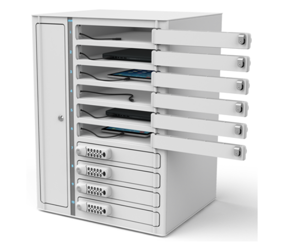 Zioxi Volt bay charging locker VCB1-10S-UC-K# including USB-C cables for 10 Chromebooks to 14 inch - key lock - USB-C PD