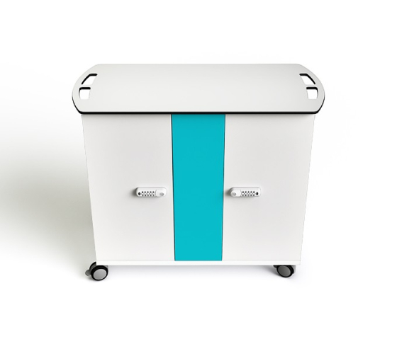 USB-C laptop cart with cables Zioxi CHRGTUC-LS-32-C# for 32 lLaptops up to 16-inch - digital code lock