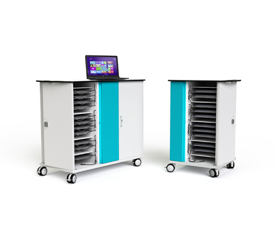 Zioxi onView Network charging cart for 16 laptops - includes USB-C cables - key lock