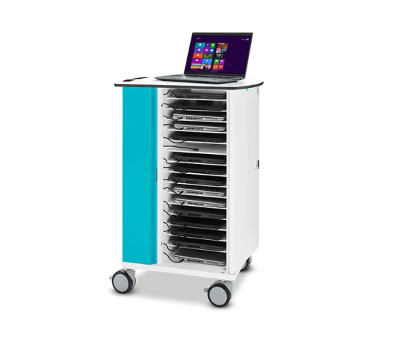 Zioxi onView Network charging cart for 16 laptops - includes USB-C cables - key lock