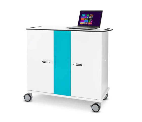 Zioxi onView Network charging cart for 16 laptops - includes USB-C cables - key lock