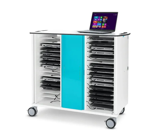 Zioxi onView Network charging cart for 16 laptops - includes USB-C cables - key lock