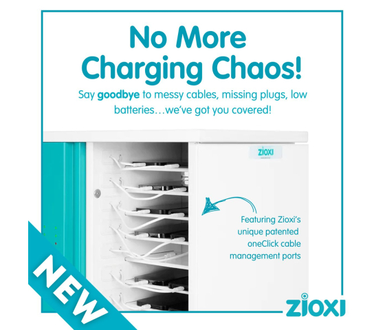 Zioxi Ladeschrank für 40 Smartphones inklusive USB-C-Kabeln – Wandmontage – Schlüsselschloss