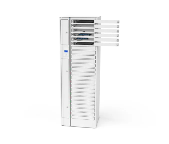 Laptop charging locker VLS1-16S-M-O-G for 16 laptops up to 17 inches - power plugs - RFID lock + Web control