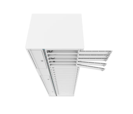 Laddningsskåp Zioxi VLS1-24S-M-C-G för 24 enheter upp till 17 tum - digitalt kodlås - uttagsblock