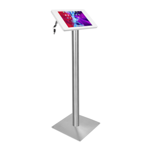 Tablet floor stand Fino for Samsung Galaxy Tab S8 Ultra 14.6 inch tablet - white/ stainless steel