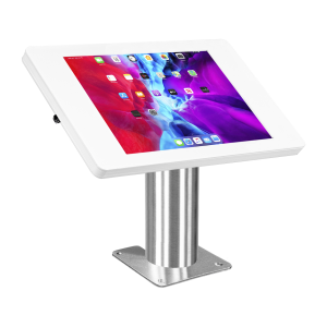 Tablet soporte de mesa fijo Fino para tablet Microsoft Surface Pro 8 / 9 / 10 - blanco / acero inoxidable