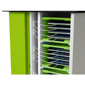 iPad charging cart with carry baskets and USB-C to LAN - 16 or 32 tablets to 11 inch