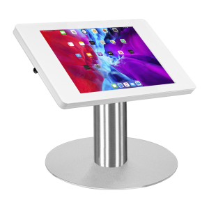 Soporte de mesa Fino para Samsung Galaxy Tab E 9.6 - blanco/acero inoxidable 