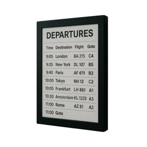 Wandhouder met geïntegreerd 13-inch E-ink-scherm – zwart