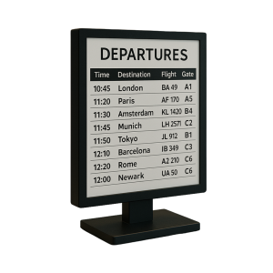 Desk stand with integrated 25-inch E-ink display - black