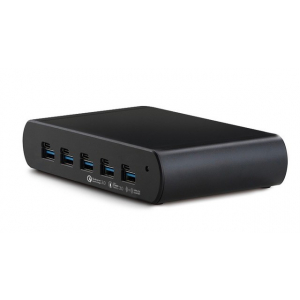 5 port Dual Charge USB-A/USB-C 150W opladningshub - sort