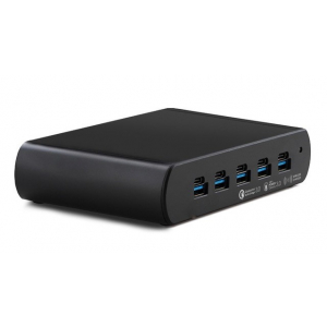 Dual Charge USB-A/USB-C 150W-Ladehub mit 5 Anschlüssen - schwarz