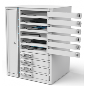 Zioxi VTB1-10S-UAC-M do ładowania 10 tabletów o przekątnej do 14 cali - cyfrowy zamek szyfrowy - USB-C i USB-A