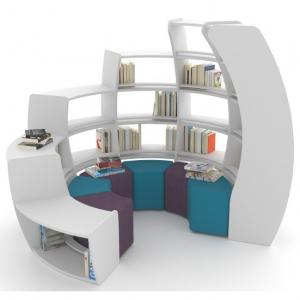 BookHive Spiraal boekenkast en leeshoek -Linksom