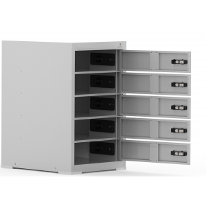 Tabletop charging locker BR5KLDESK for 5 devices - key lock