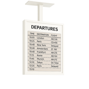 Ceiling mount with integrated 25-inch E-ink display - white