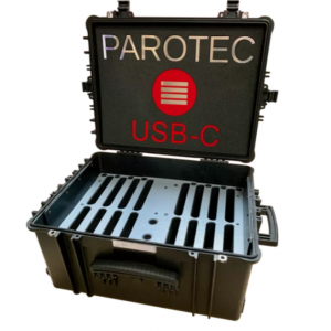 Estuche de carga Parotec MRC16 USB-C para 16 dispositivos de hasta 11 pulgadas