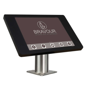 Tablet Tischständer Fino für HP ElitePad 1000 G2 - schwarz/Edelstahl