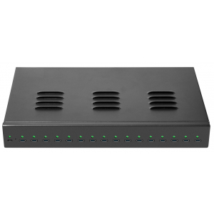 Concentrador de carga USB-C de 16 puertos y 1000 W - negro