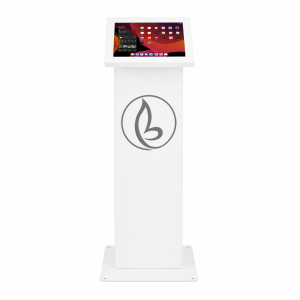 Tablet floor stand with display Securo L for 12-13 inch tablets - white